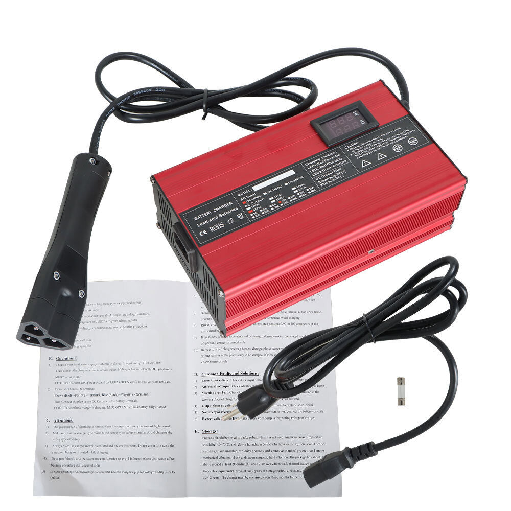 For E-Z-GO RXV & TXT Golf Carts 3 Pin RXV Plug Battery Charger 48V  10A