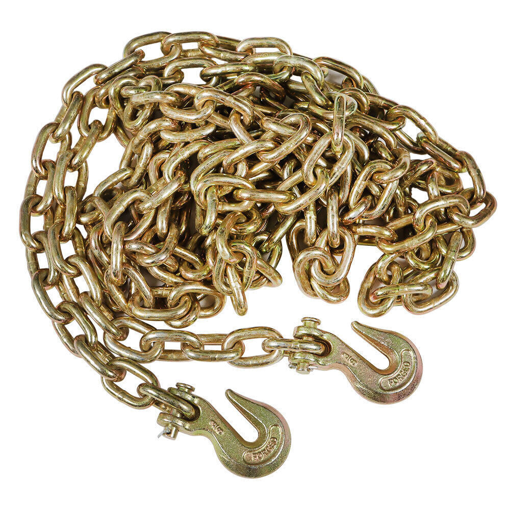 2PCS 3/8" 20' G70 Tow Chain Tie Down Binder With Grade 70 Hooks