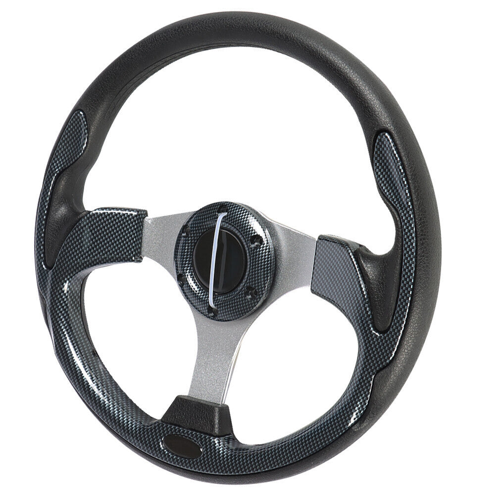 For Yamaha EZGO Club Car Carbon Fiber Steering Wheel+Score Card Holde Golf Cart