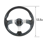 For Yamaha EZGO Club Car Carbon Fiber Steering Wheel+Score Card Holde Golf Cart