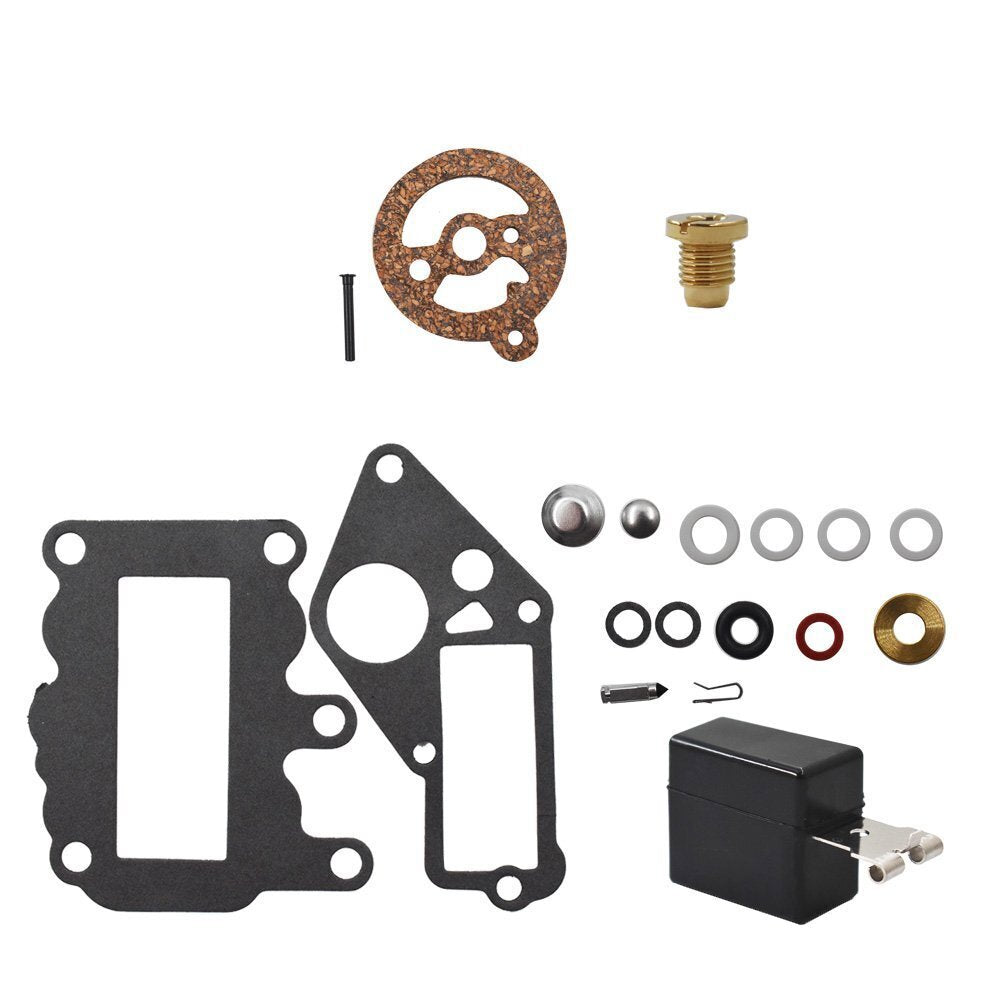 For Johnson Evinrude OE Outboard Carb Rebuild Kit 382048 w Float BRP/OMC 1964-73