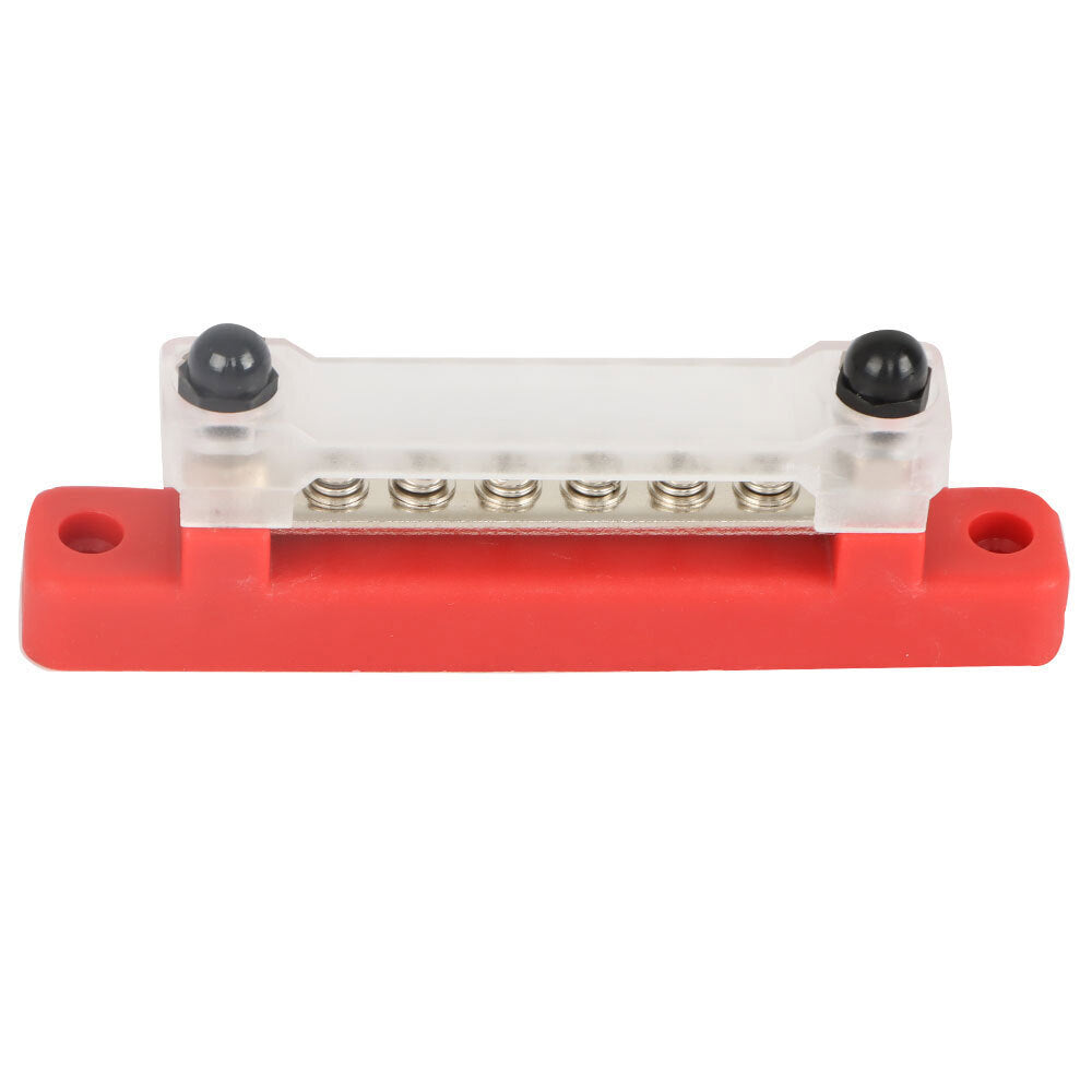 2Pcs Red & Black 48V Busbar Bus Bar Power Distribution 150A 6 Way Terminal Block