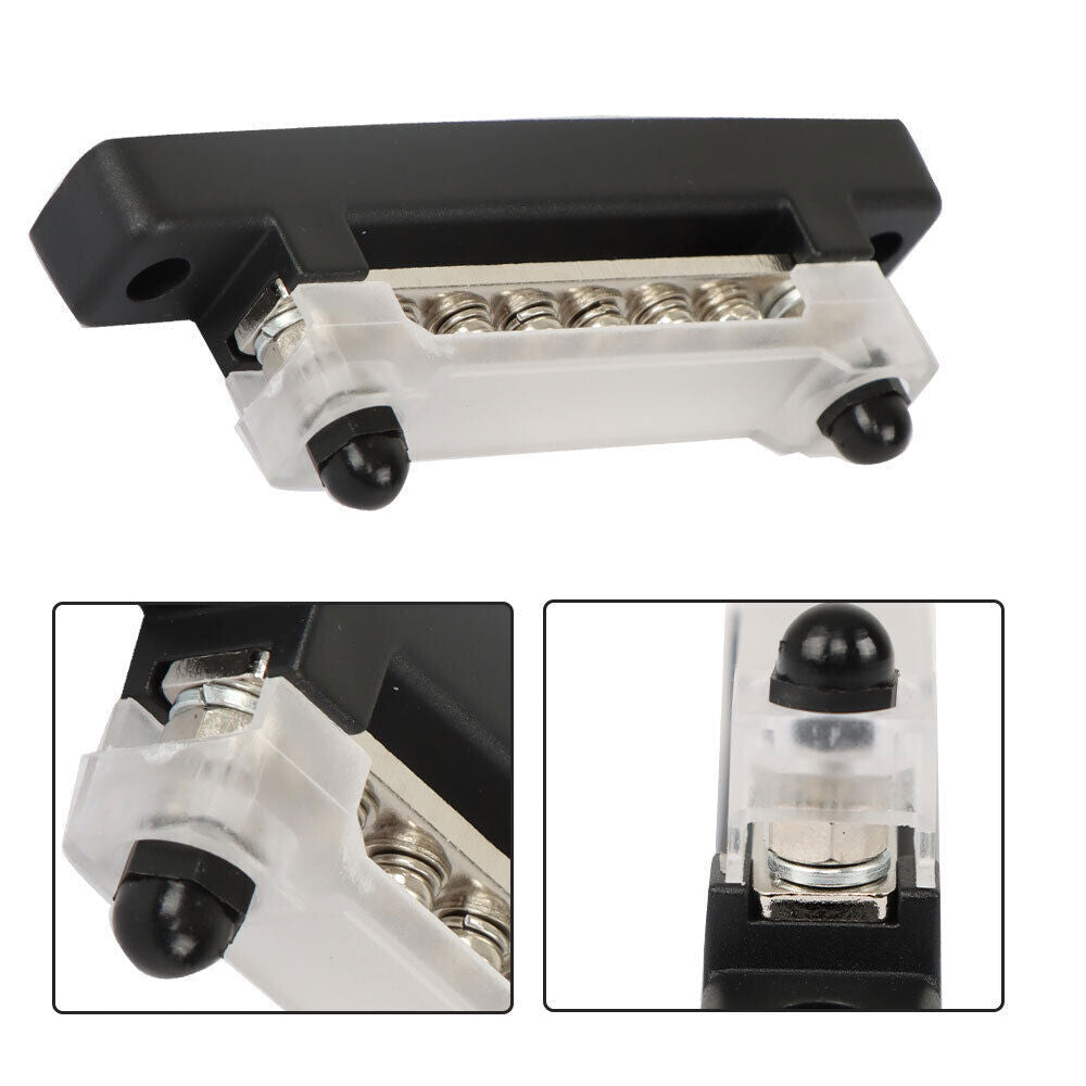 2Pcs Red & Black 48V Busbar Bus Bar Power Distribution 150A 6 Way Terminal Block