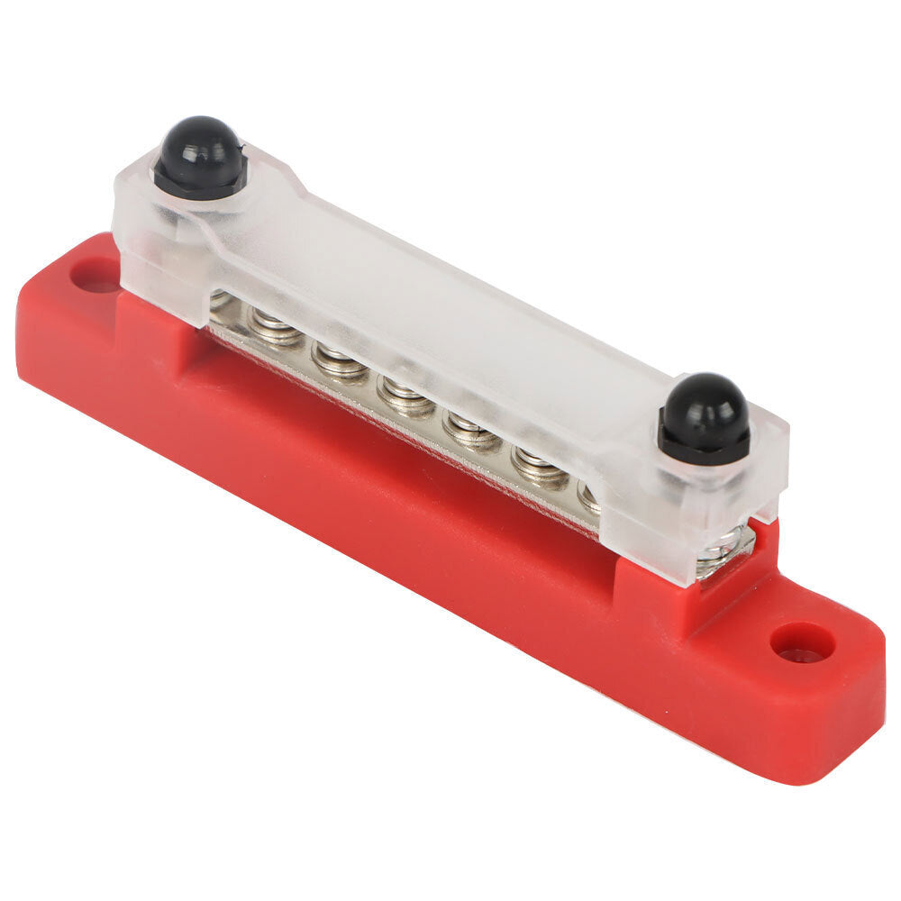 2Pcs Red & Black 48V Busbar Bus Bar Power Distribution 150A 6 Way Terminal Block
