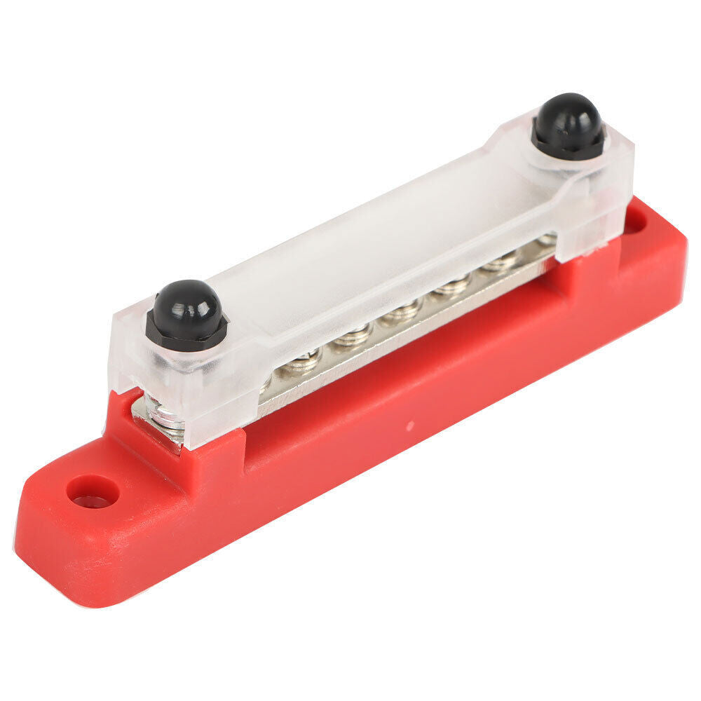 2Pcs Red & Black 48V Busbar Bus Bar Power Distribution 150A 6 Way Terminal Block