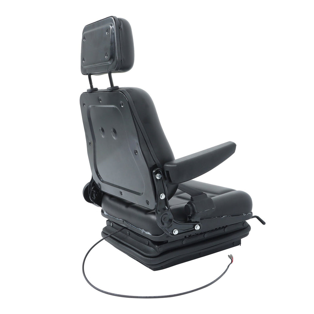 Forklift Tractor Seat Suspension Adjustable Backrest Armrest Safety Belt
