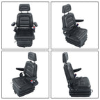 Forklift Tractor Seat Suspension Adjustable Backrest Armrest Safety Belt