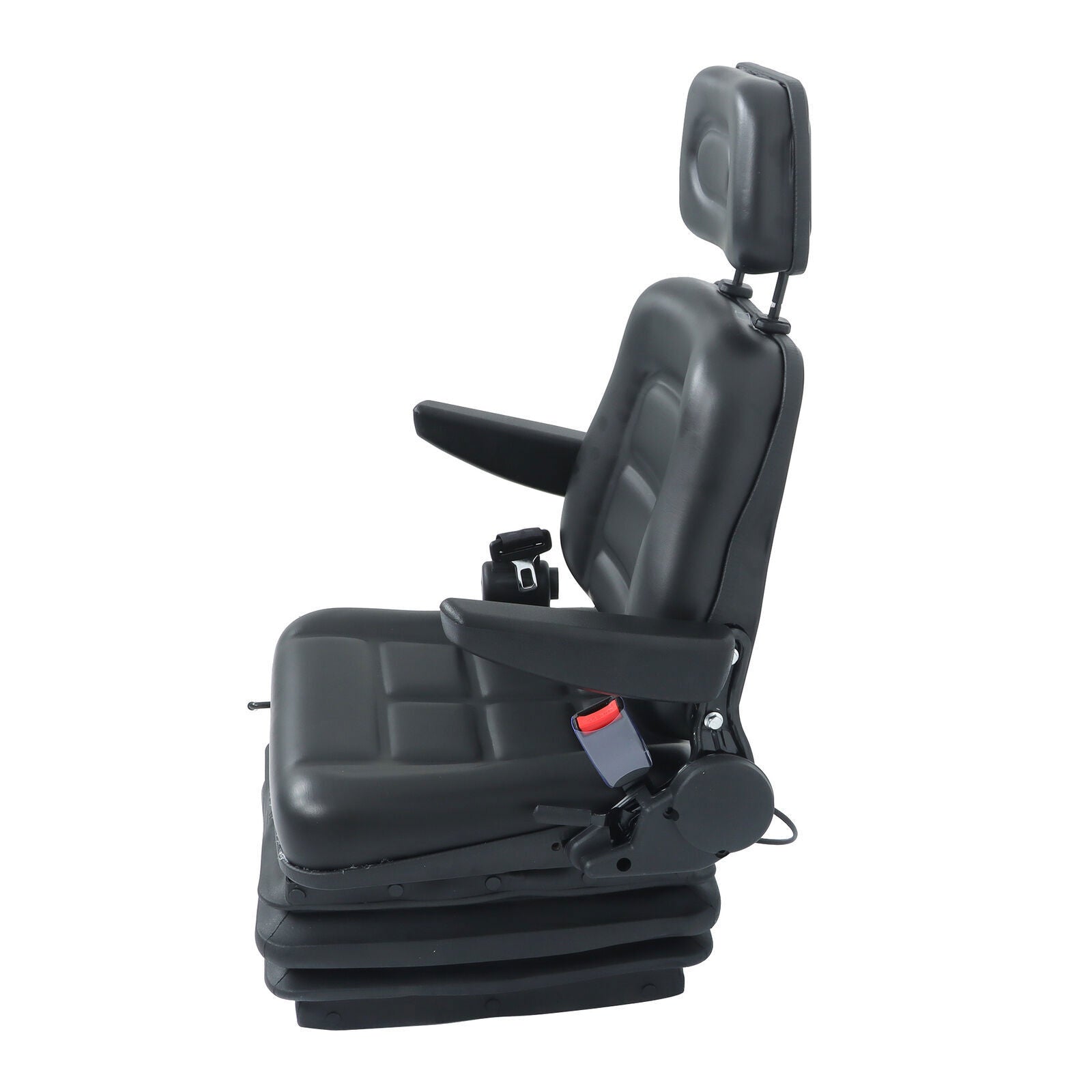 Forklift Tractor Seat Suspension Adjustable Backrest Armrest Safety Belt