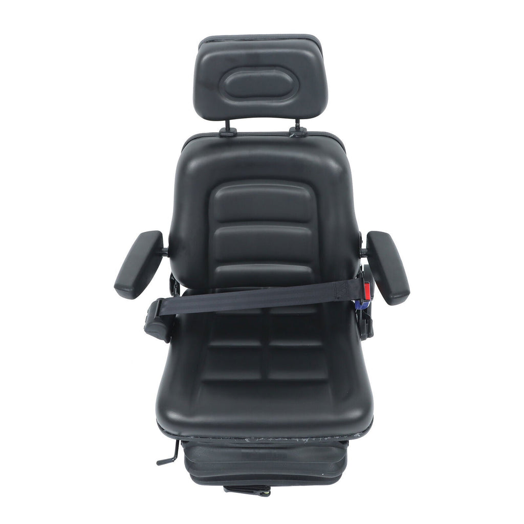 Forklift Tractor Seat Suspension Adjustable Backrest Armrest Safety Belt