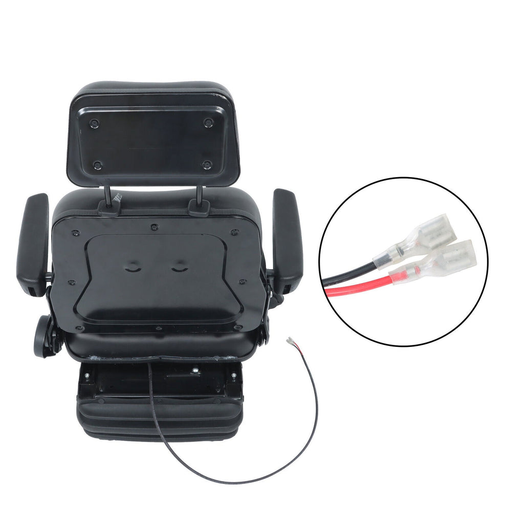 Forklift Tractor Seat Suspension Adjustable Backrest Armrest Safety Belt