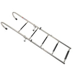 5 Step Stainless Steel Folding Ladder Telescoping 400 lb. Limit