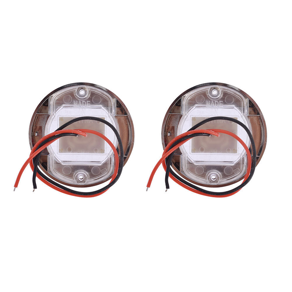 2X White Round Marine Boat LED Stern Lights Cabin Deck Courtesy Light Waterproof