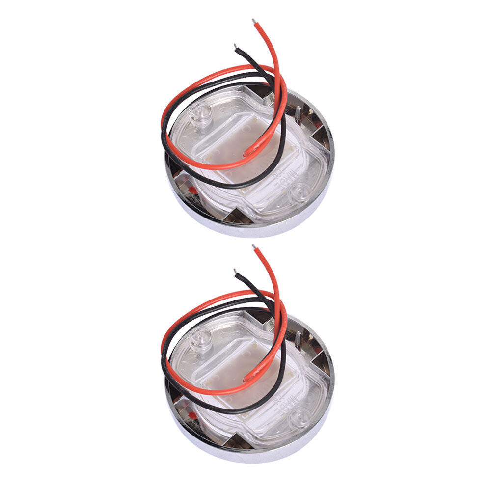 2X White Round Marine Boat LED Stern Lights Cabin Deck Courtesy Light Waterproof