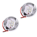 2X White Round Marine Boat LED Stern Lights Cabin Deck Courtesy Light Waterproof