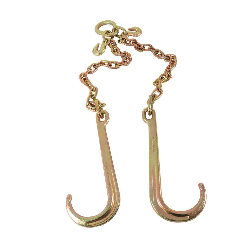 G70 V-Chain Large J-Hooks Flatbed Tow 5/16" X 2' Truck Rollback Wrecker Carrier
