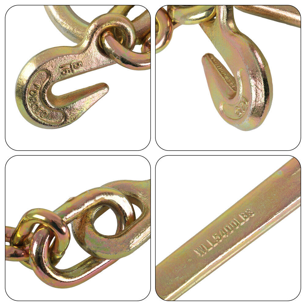 G70 V-Chain Large J-Hooks Flatbed Tow 5/16" X 2' Truck Rollback Wrecker Carrier