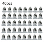 Chrome Semi Truck 33mm Push-on Bullet Flanged Lug Nut Covers ABS Plastic 40 Pack