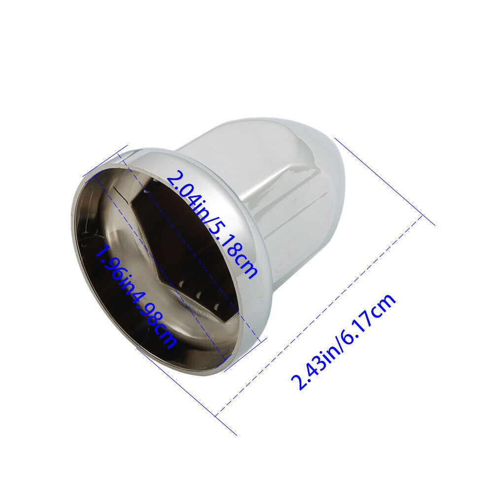 Chrome Semi Truck 33mm Push-on Bullet Flanged Lug Nut Covers ABS Plastic 40 Pack
