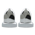 Chrome Semi Truck 33mm Push-on Bullet Flanged Lug Nut Covers ABS Plastic 40 Pack