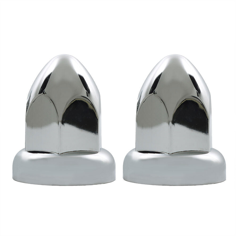 Chrome Semi Truck 33mm Push-on Bullet Flanged Lug Nut Covers ABS Plastic 40 Pack