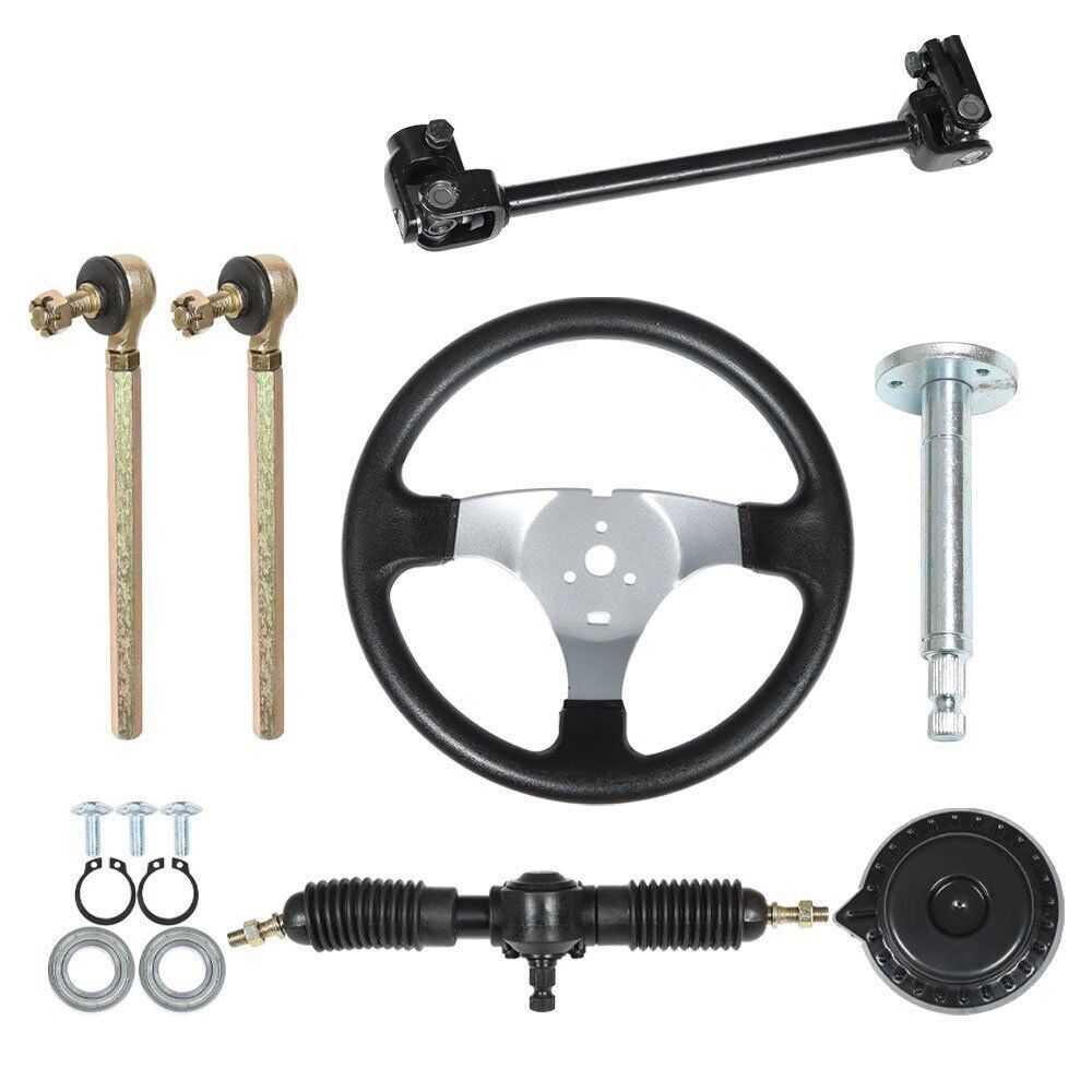 Steering Wheel Steel Kit Gear Rack Pinion Adjustable Shaft for 110cc Go-Kart New