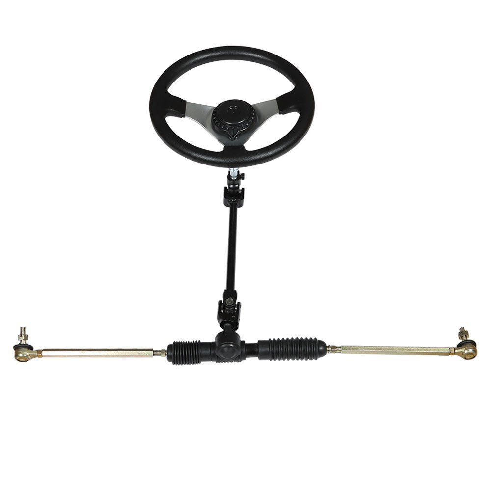 Steering Wheel Steel Kit Gear Rack Pinion Adjustable Shaft for 110cc Go-Kart New