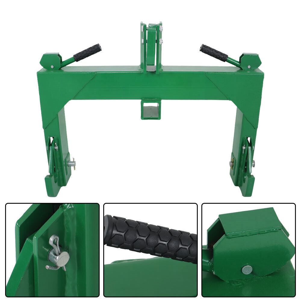 Tractors 3 Point Quick Hitch For Cat 1 & 2 W/ 2" Receiver Hitch 3000 LB Steel