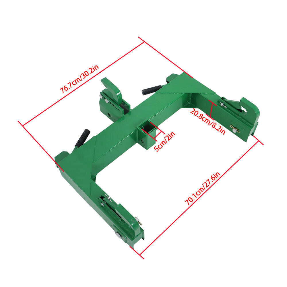 Tractors 3 Point Quick Hitch For Cat 1 & 2 W/ 2" Receiver Hitch 3000 LB Steel