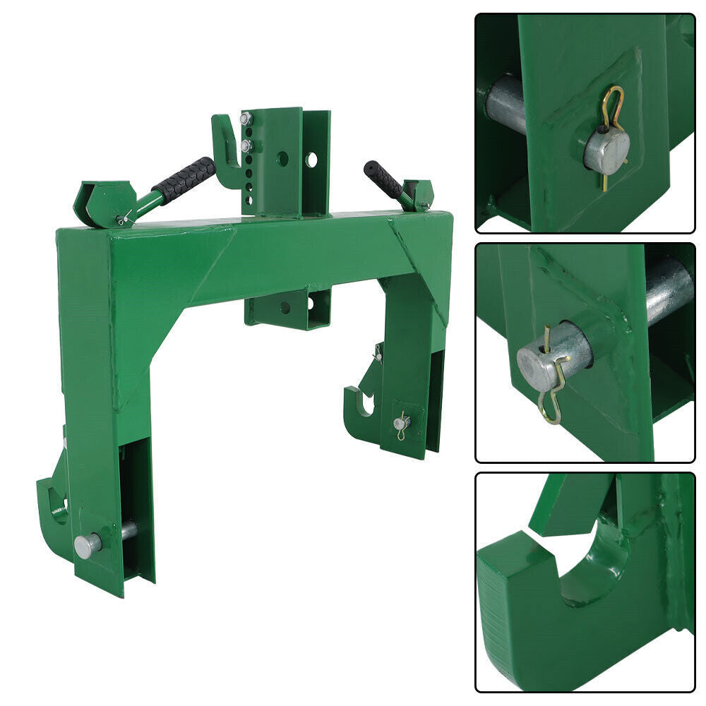 Tractors 3 Point Quick Hitch For Cat 1 & 2 W/ 2" Receiver Hitch 3000 LB Steel