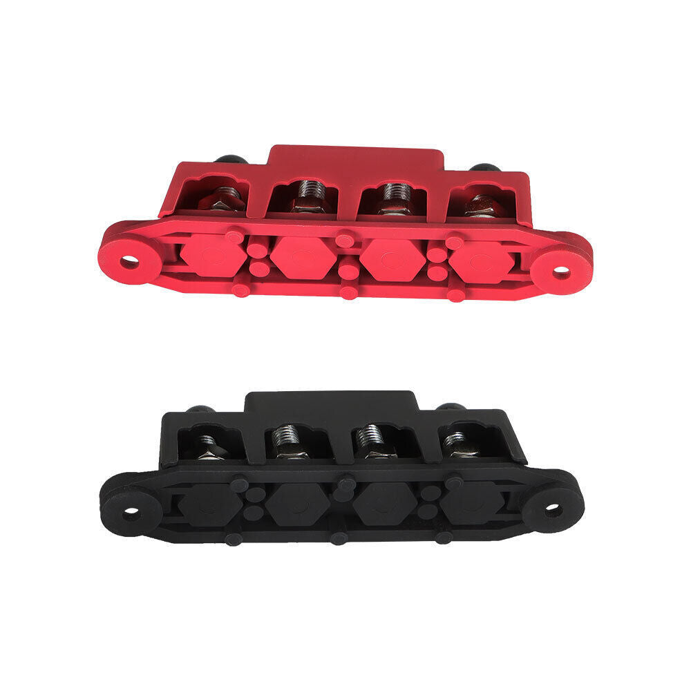 US 4 Post Busbar Bus Bar Power Distribution 12V 250A 3/8" Red and Black Pair New