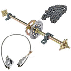 Go Kart Live Axle Kit Sprocket+Brake Disc+Chain+Brake assembly+wheel hubs 44"