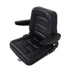 Adjustable Backrest Lawn Mower Tractor Seat Forklift Excavator Seat w/ Armrests