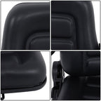 Adjustable Backrest Lawn Mower Tractor Seat Forklift Excavator Seat w/ Armrests
