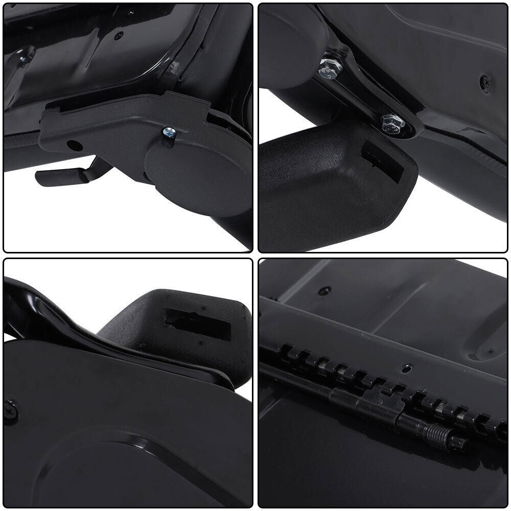 Adjustable Backrest Lawn Mower Tractor Seat Forklift Excavator Seat w/ Armrests