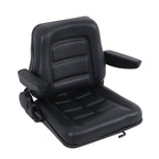 Adjustable Backrest Lawn Mower Tractor Seat Forklift Excavator Seat w/ Armrests