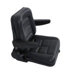 Adjustable Backrest Lawn Mower Tractor Seat Forklift Excavator Seat w/ Armrests