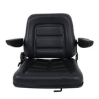 Adjustable Backrest Lawn Mower Tractor Seat Forklift Excavator Seat w/ Armrests