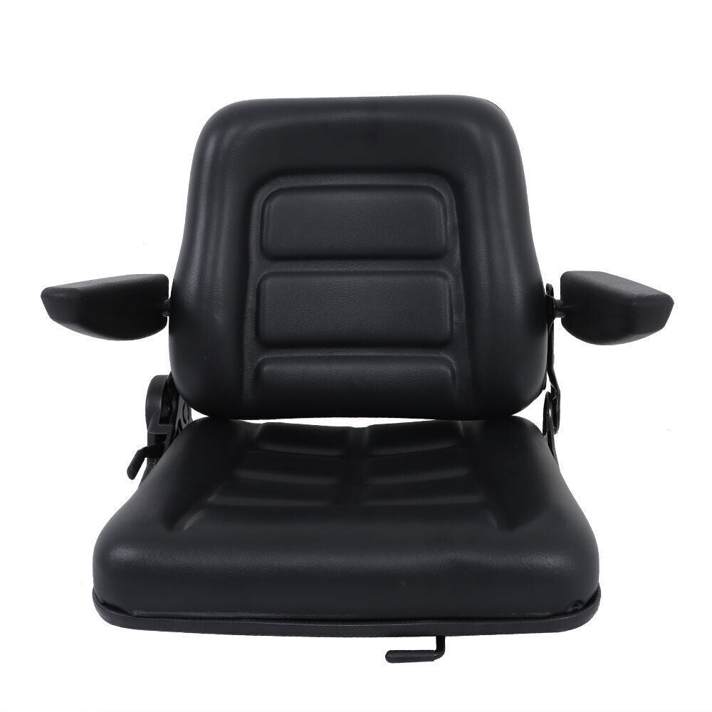 Adjustable Backrest Lawn Mower Tractor Seat Forklift Excavator Seat w/ Armrests