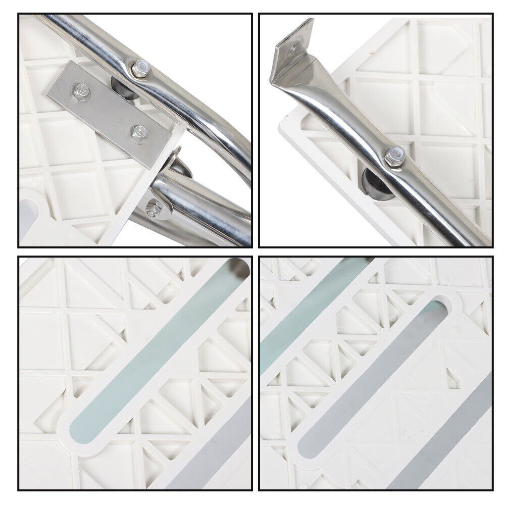 3 Step Stainless Steel Telescoping Boat Ladder With Platform 2 Handrails