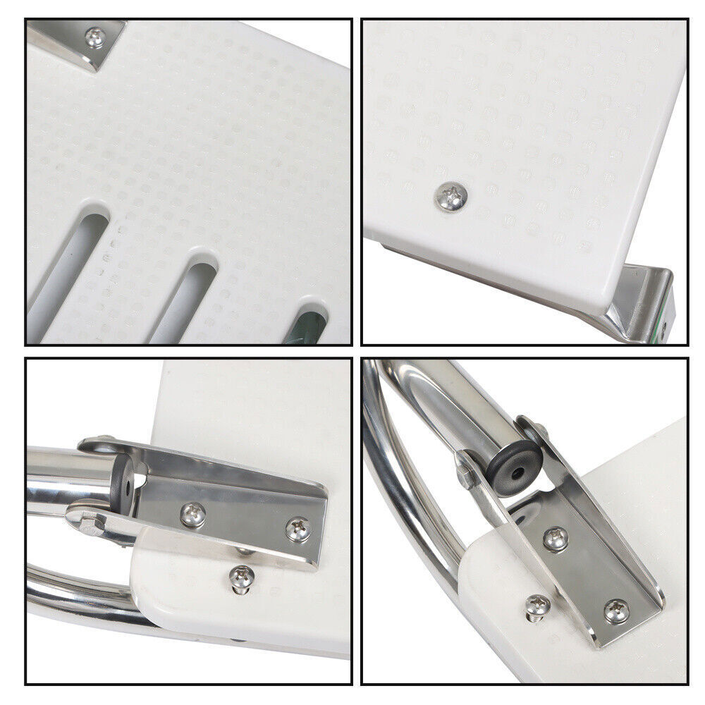 Telescoping Boat Ladder Stainless Steel 3 Step With Platform 2 Handrails