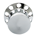 Chrome Hub Cover Kit 33mm Front Rear for Semi Truck Wheel Axle Covers Spiked