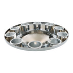 Chrome Hub Cover Kit 33mm Front Rear for Semi Truck Wheel Axle Covers Spiked