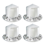 Chrome Hub Cover Kit 33mm Front Rear for Semi Truck Wheel Axle Covers Spiked
