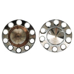 Chrome Hub Cover Kit 33mm Front Rear for Semi Truck Wheel Axle Covers Spiked