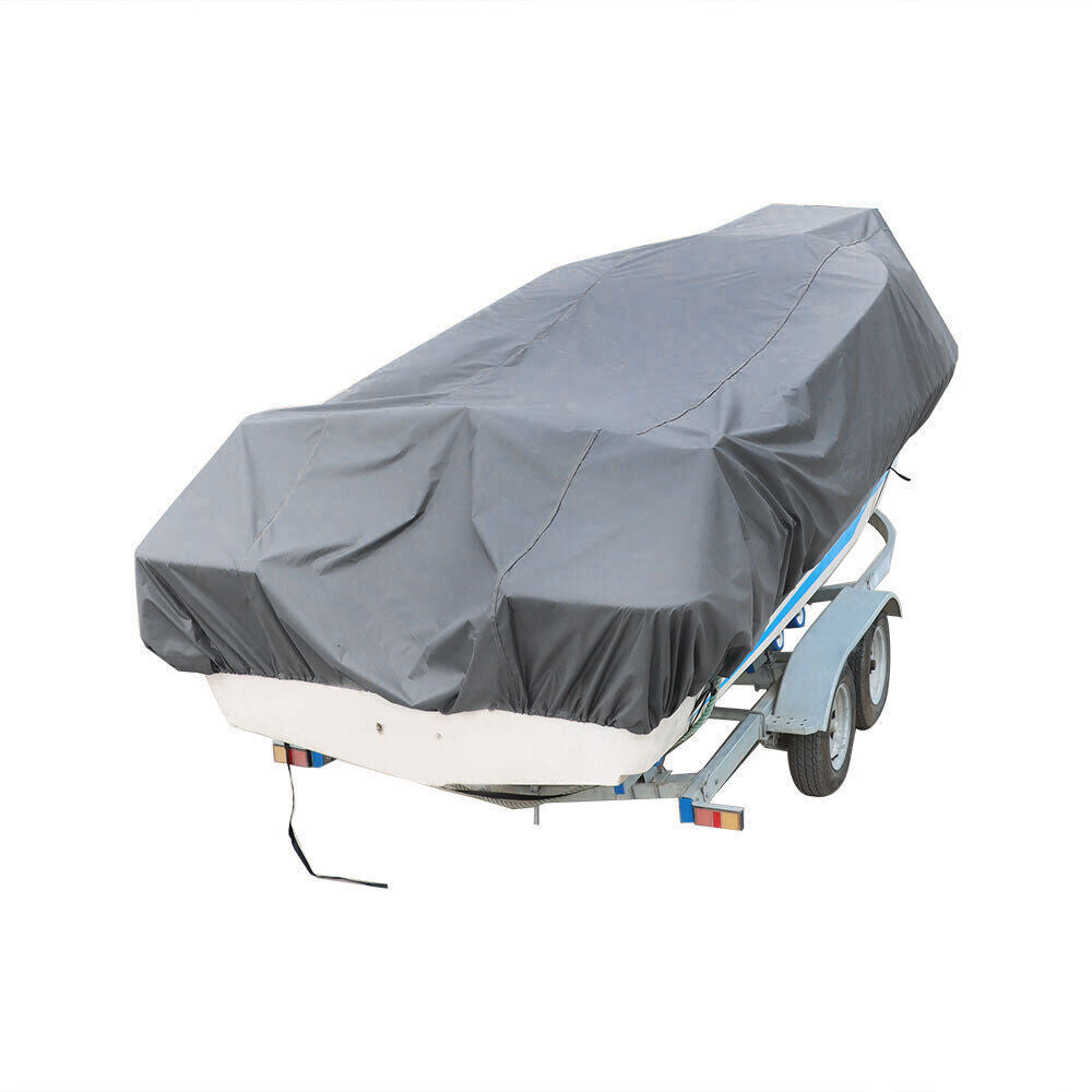 Heavy Duty Waterproof 90" Boat Cover 14 15 16Ft Trailerable 210D Grey