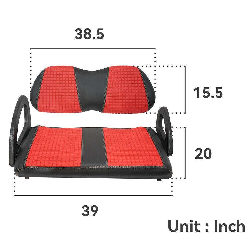 Golf Carts Red Front and Rear Seat Covers Fits For Club Car Precedent 2004-Up