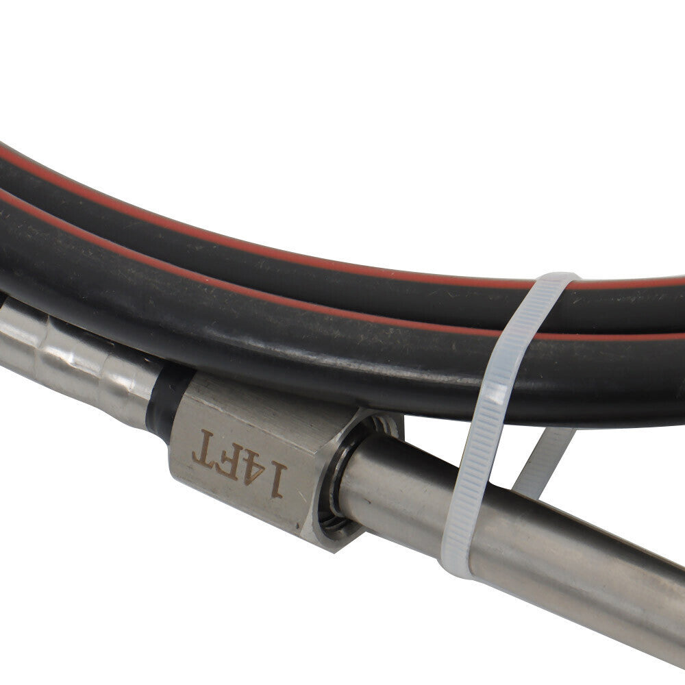 Boat Steering System Outboard Kit 14 Feet SS13714 Marine Cable with 13.5" wheel