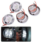 4X White 3" Round Marine Boat LED Cabin Deck Walkway Courtesy Lights Stern Light