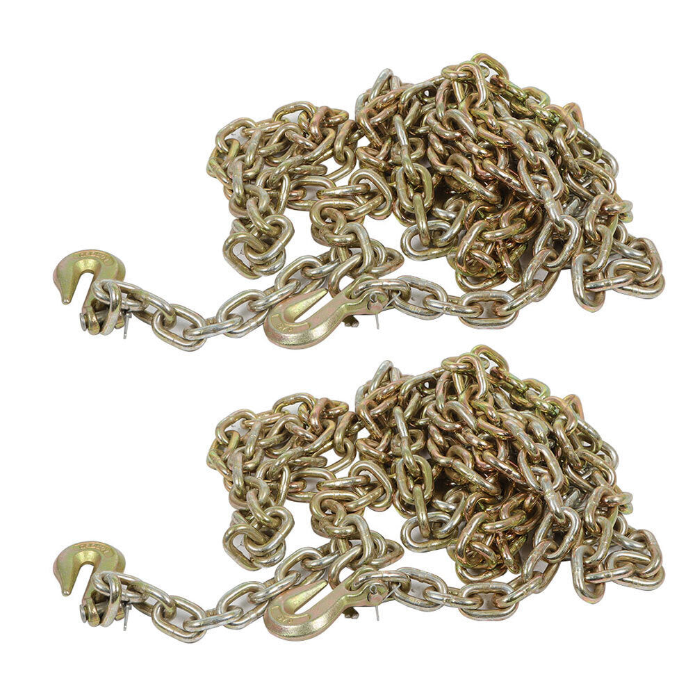 US 2 Pack 3/8" 20' G70 Tow Chain Tie Down Binder With Grade 70 Hooks