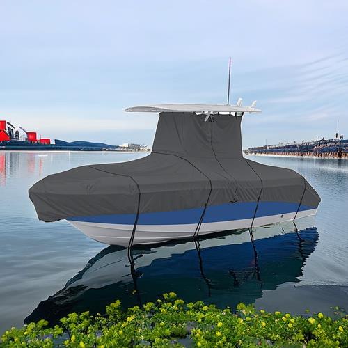 For Center Console Boats With T-Top Roofs Heavy Duty Boat Cover 20-22ft Grey